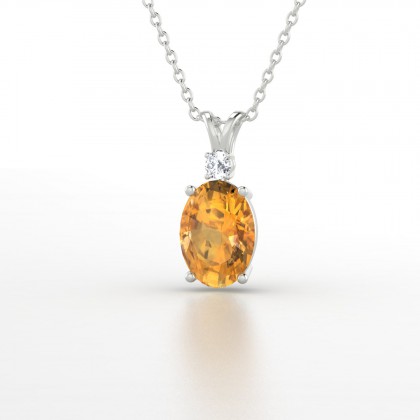 Charlène Pendentif Citrine en Argent 925