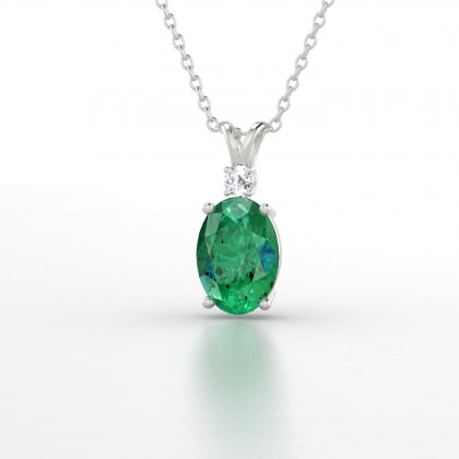 Charlène Pendentif Emeraude en Argent 925