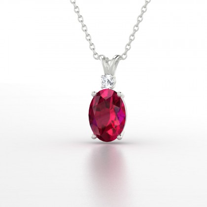 Charlène Pendentif Rubis en Or blanc 18k