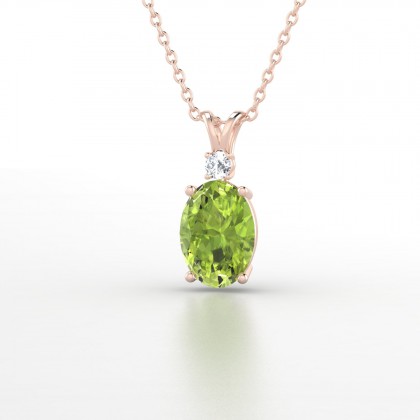 Charlène Pendentif Péridot en Or rose 18k