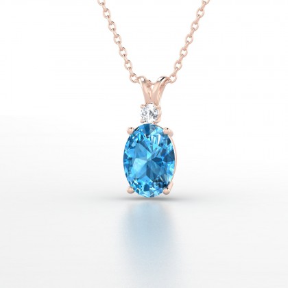 Charlène Pendentif Topaze en Or rose 18k