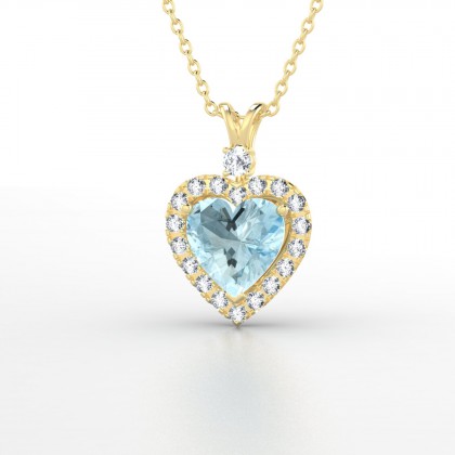Circé Pendentif Aigue-marine en Or jaune 18k