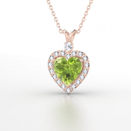 Circé Pendentif Péridot en Or rose 18k