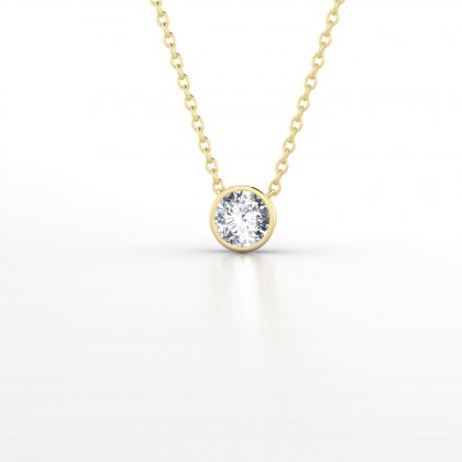 Classicisme Pendentif Diamant 0,15 carat en Or jaune 18k