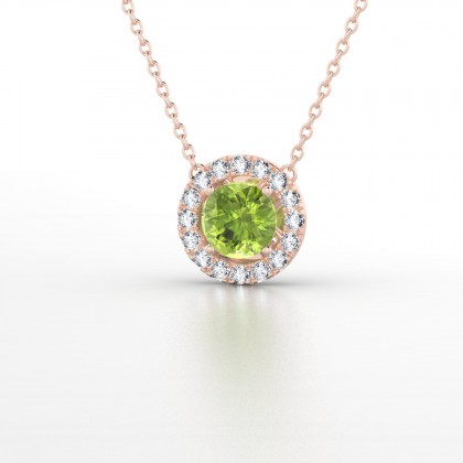 Cléa Pendentif Péridot en Or rose 18k