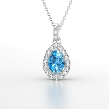 Clélia Pendentif Topaze en Or blanc 18k