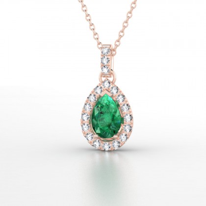 Clélia Pendentif Emeraude en Or rose 18k