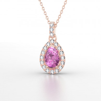 Clélia Pendentif Saphir rose en Or rose 18k