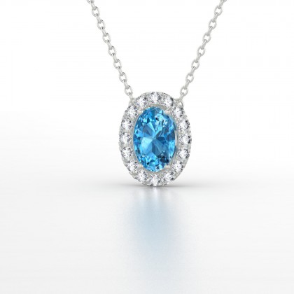 Clothilde Pendentif Topaze en Or blanc 18k