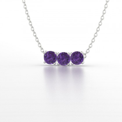 Clymène Pendentif Améthyste en Or blanc 18k