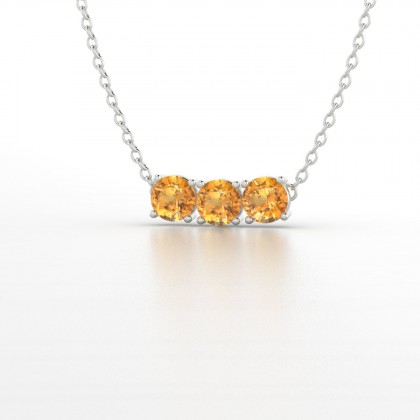 Clymène Pendentif Citrine en Or blanc 18k