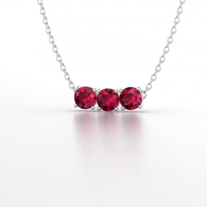 Clymène Pendentif Rubis en Or blanc 18k