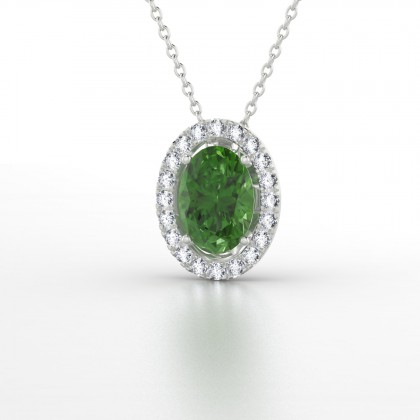 Colombe Pendentif Tourmaline en Or blanc 18k