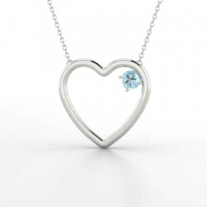 Cupidon Pendentif Aigue-marine en Argent 925