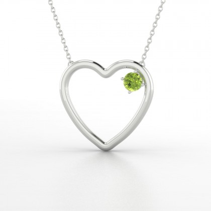 Cupidon Pendentif Péridot en Argent 925