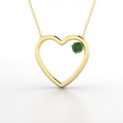 Cupidon Pendentif Tourmaline en Or jaune 18k