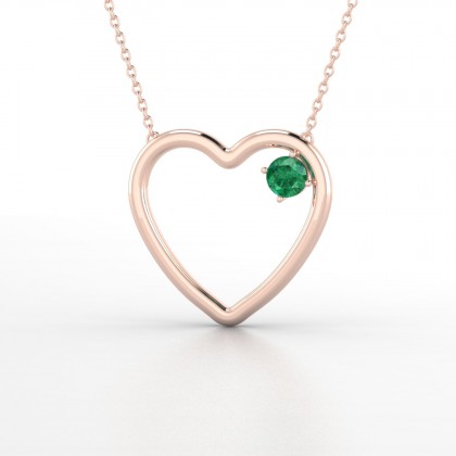 Cupidon Pendentif Emeraude en Or rose 18k