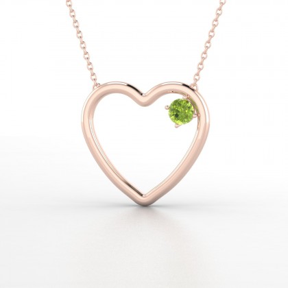 Cupidon Pendentif Péridot en Or rose 18k