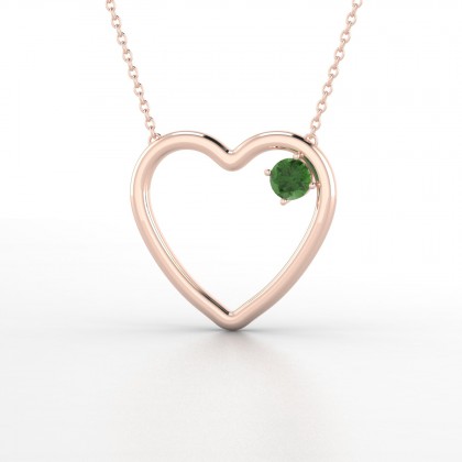 Cupidon Pendentif Tourmaline en Or rose 18k