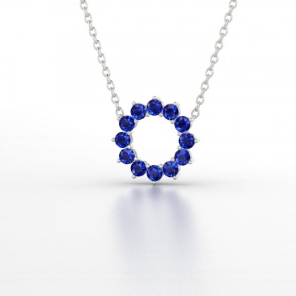 Dakota Pendentif Saphir 0,14 carat en Or blanc 18k