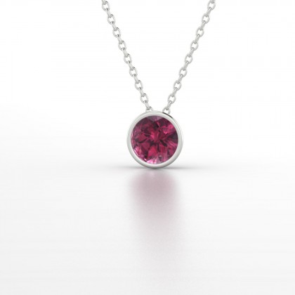 Dana Pendentif Grenat en Or blanc 18k