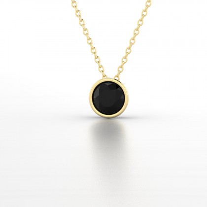 Dana Pendentif Diamant noir en Or jaune 18k