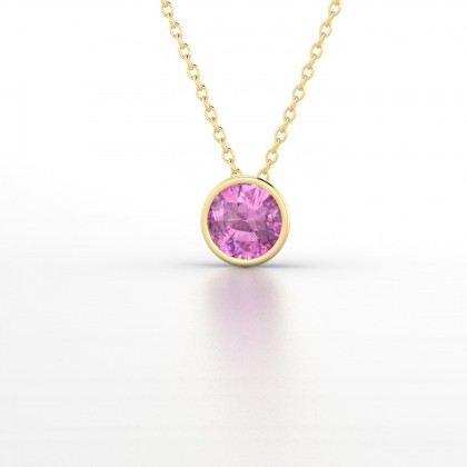 Dana Pendentif Saphir rose en Or jaune 18k