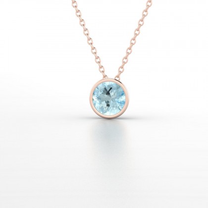 Dana Pendentif Aigue-marine en Or rose 18k