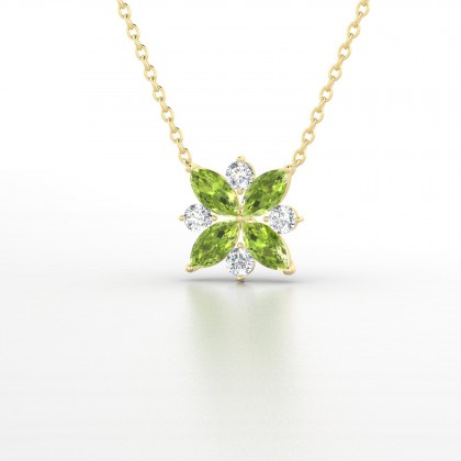 Daria Pendentif Marquises Péridot en Or jaune 18k