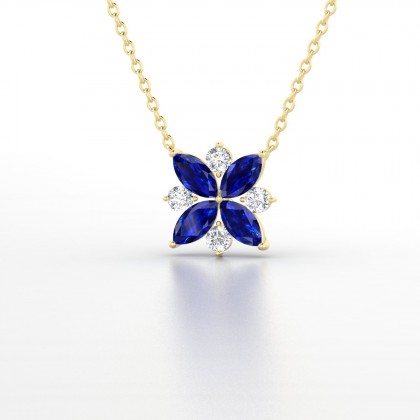 Daria Pendentif Marquises Saphir en Or jaune 18k