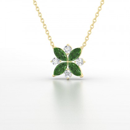 Daria Pendentif Marquises Tourmaline en Or jaune 18k