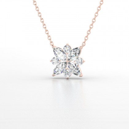 Daria Pendentif Marquises Diamant 0,40 carat en Or rose 18k