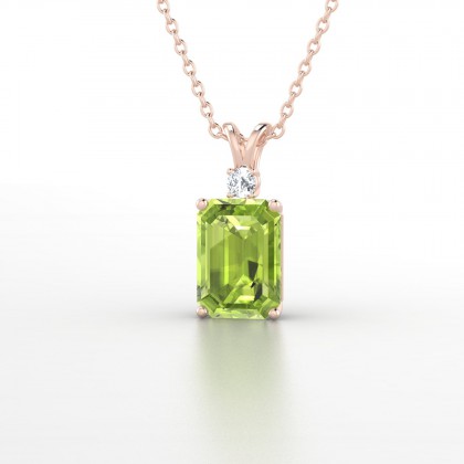 Délice Pendentif Péridot en Or rose 18k
