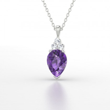 Divine Pendentif Améthyste en Or blanc 18k