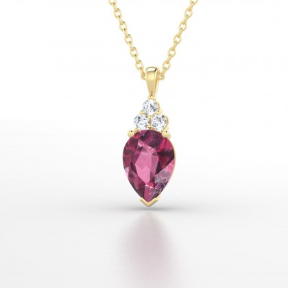 Divine Pendentif Grenat en Or jaune 18k