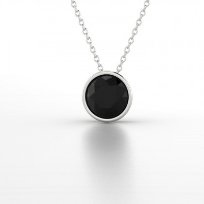 Elisa Pendentif Diamant noir en Argent 925