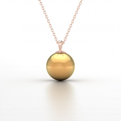 Emiri Pendentif Perle d'eau douce dorée en Or rose 18k