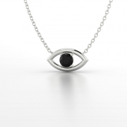 Era Pendentif Diamant noir en Or blanc 18k