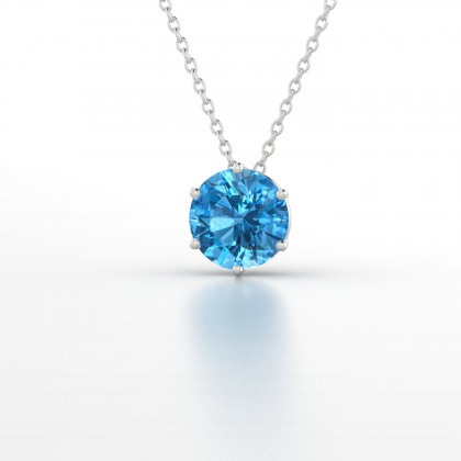 Fameux Pendentif Topaze en Or blanc 18k