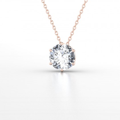 Fameux Pendentif Diamant 0,70 carat en Or rose 18k