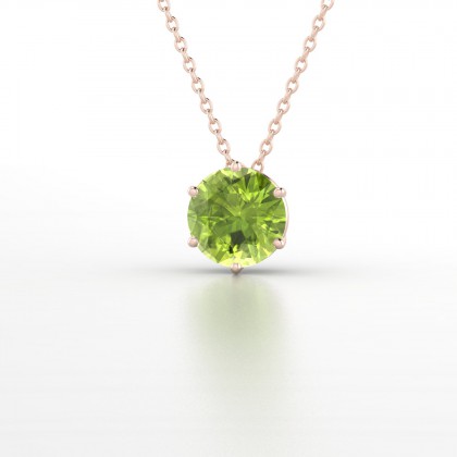Fameux Pendentif Péridot en Or rose 18k