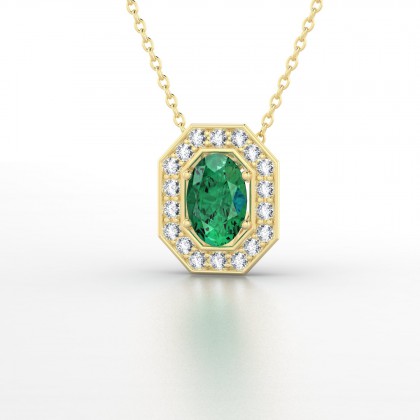 Fay Pendentif Emeraude en Or jaune 18k