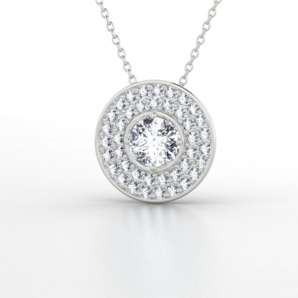 Galaxie Pendentif Diamant en Or blanc 18k