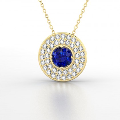 Galaxie Pendentif Saphir en Or jaune 18k