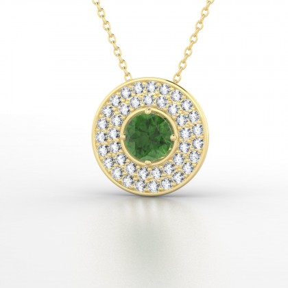 Galaxie Pendentif Tourmaline en Or jaune 18k
