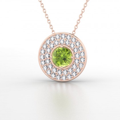 Galaxie Pendentif Péridot en Or rose 18k