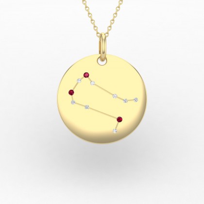 Gemini Pendentif Rubis en Or jaune 18k