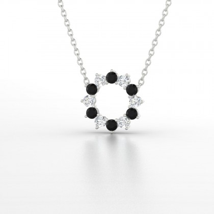 Georgia Pendentif Diamant noir en Or blanc 18k
