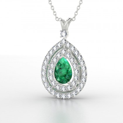Gervaise Pendentif Emeraude en Argent 925