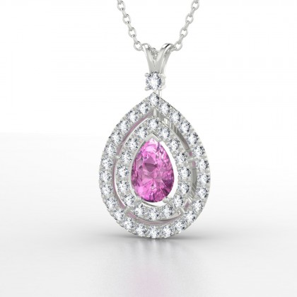 Gervaise Pendentif Saphir rose en Argent 925